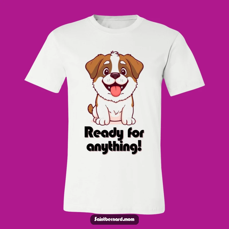 Funny Saint Bernard Adventure T-Shirt: Happy Dog Ready for Exploration - Great Tee