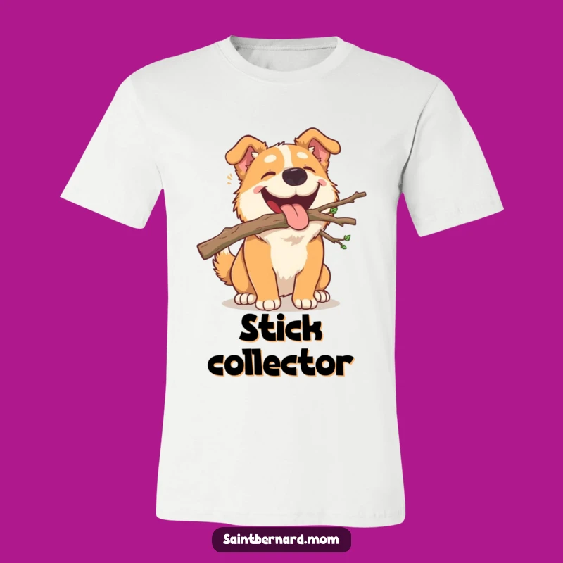 Funny Dog Branch T-Shirt: Joyful Carry Humor for Outdoor Enthusiasts