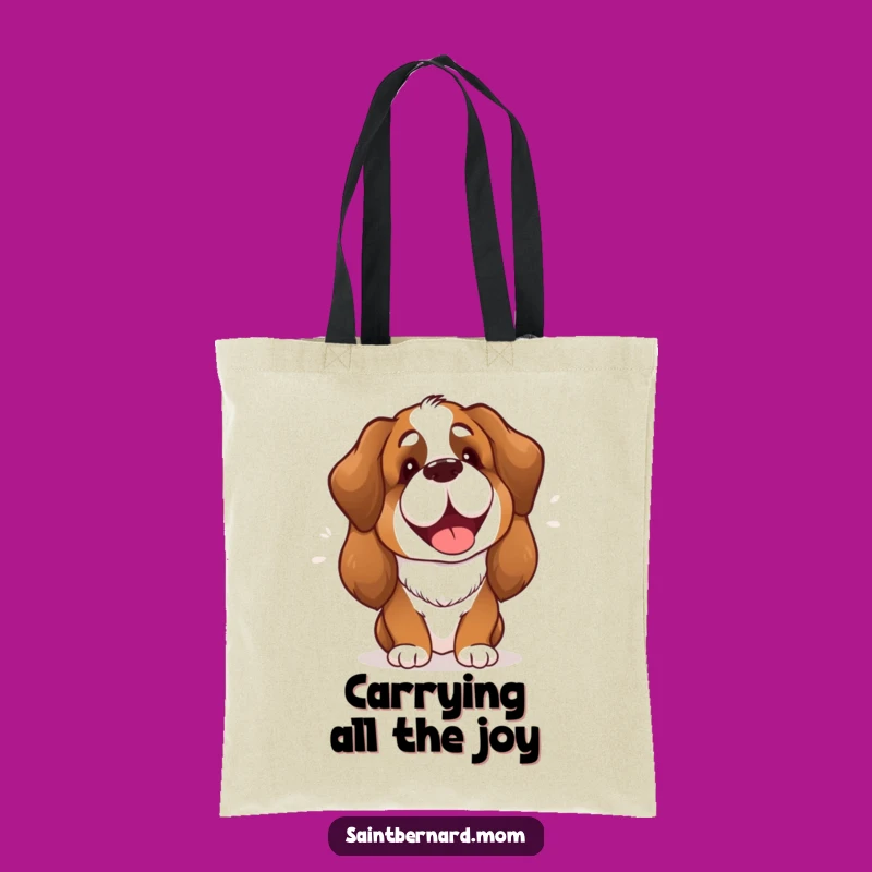 Funny Saint Bernard Lady Tote Bag: Cheerful Barking Dog, Ideal Happy Gift