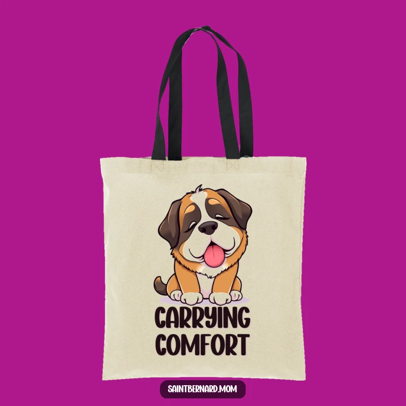 Funny Saint Bernard Lady Tote Bag: Comfort Lick Pup, Ideal Caring Gift