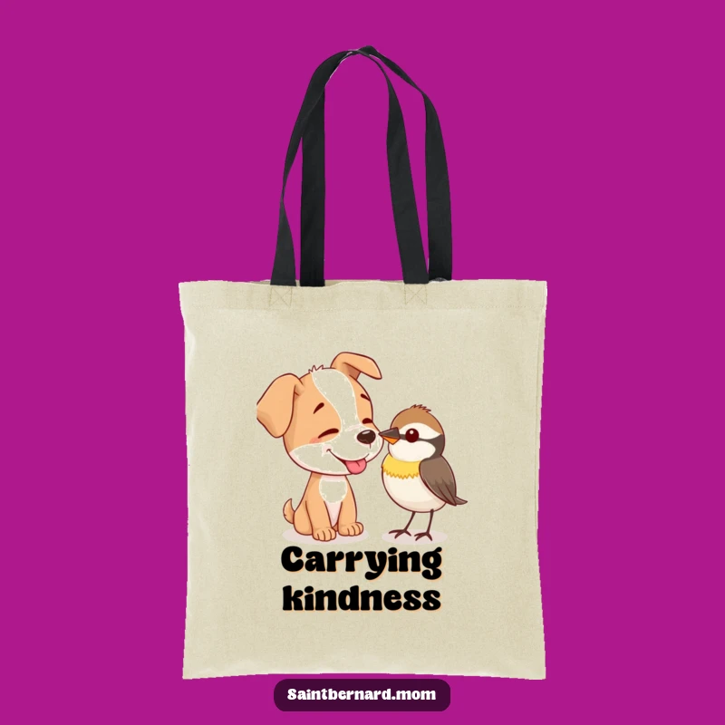 Funny Gentle Dog Lick Tote Bag: Carry Kindness and Humor