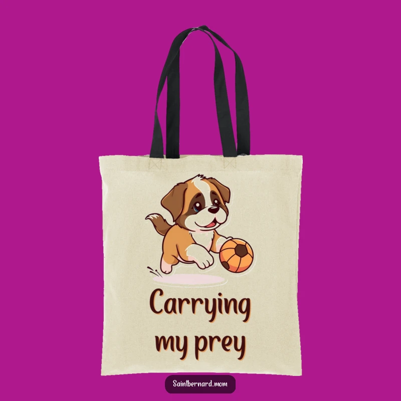 Funny Kawaii Saint Bernard Tote: Carry Your Game with Determined Style