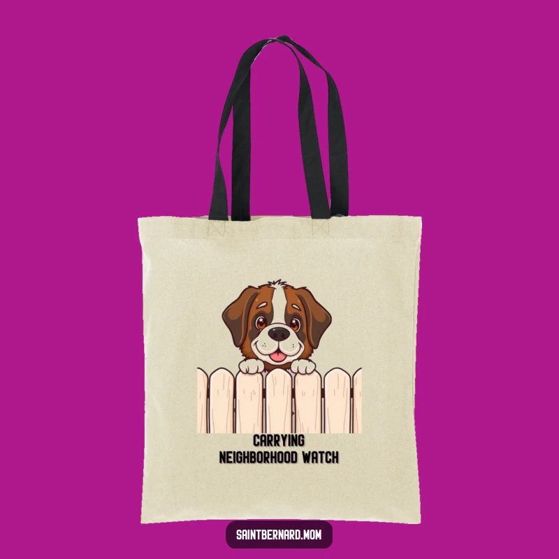 Funny Saint Bernard Peek Tote Bag - Carry Your Big Dog Love!