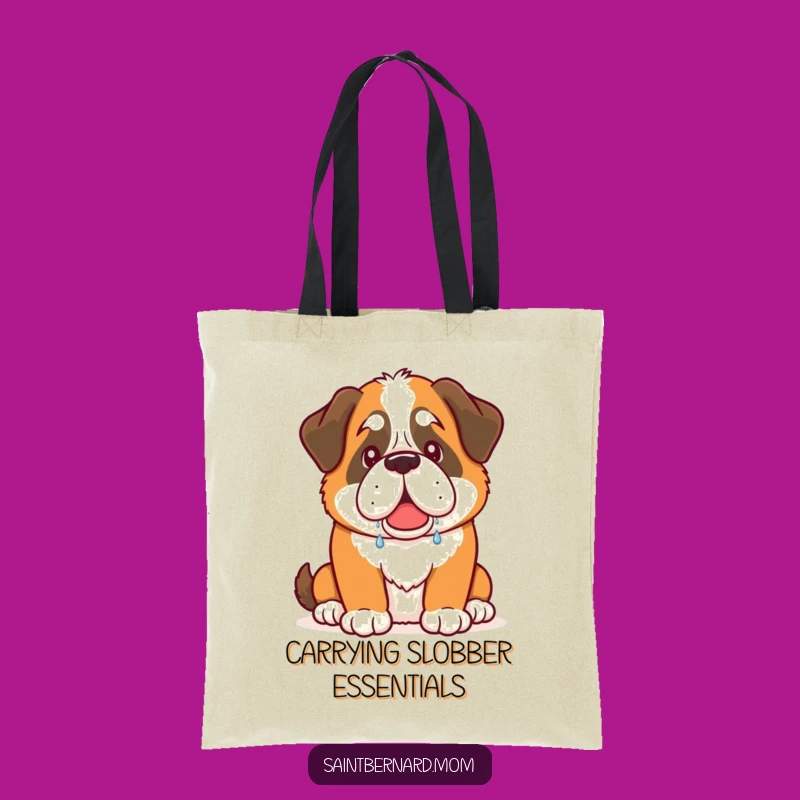 Funny Saint Bernard Drool Tote Bag: Practical & Hilarious Carry-All for Dog Lovers!