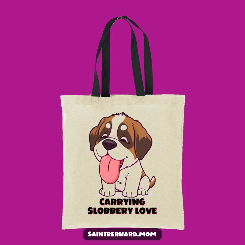 Funny Kawaii Saint Bernard Tote: Carry Joy with a Slobbery Lick