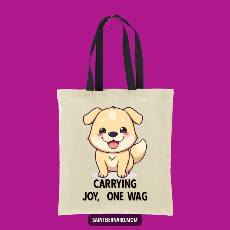 Funny Happy Dog Tote Bag: Carry Your Essentials with a Wagging Tail Smile
