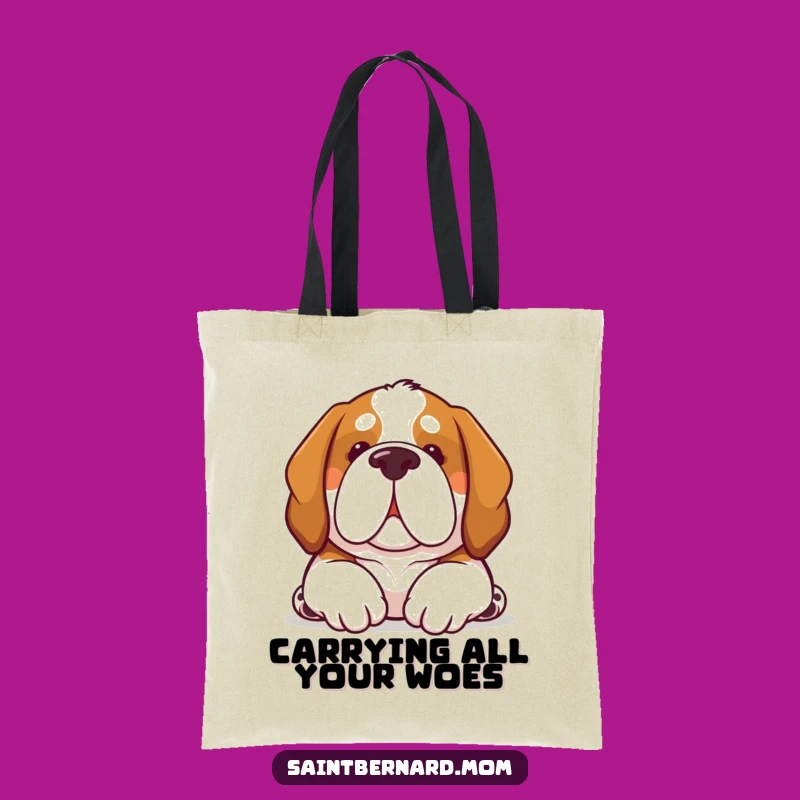 Funny Kawaii Saint Bernard Dog Tote Bag: Comfort Nuzzle Carrier Gift!