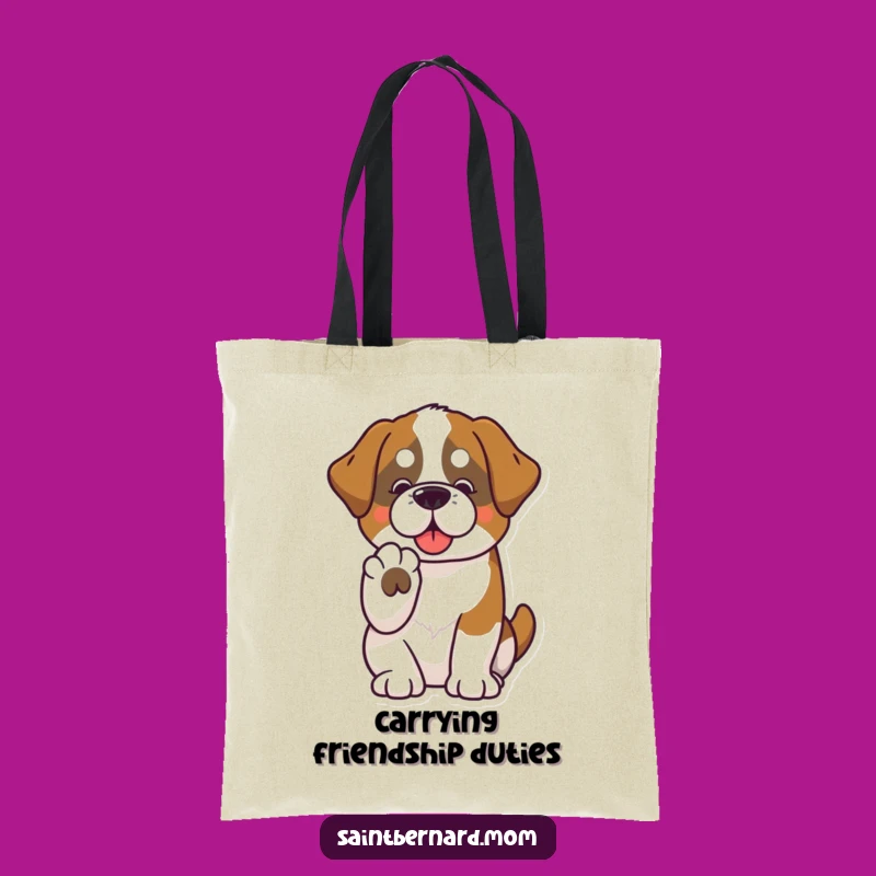 Funny Kawaii Saint Bernard Paw Tote Bag - Stylish Friendship Carry-All