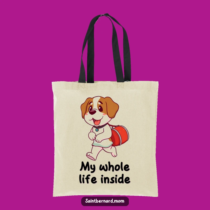Funny Saint Bernard Lady Tote Bag: Barrel Helper, Perfect Practical Gift