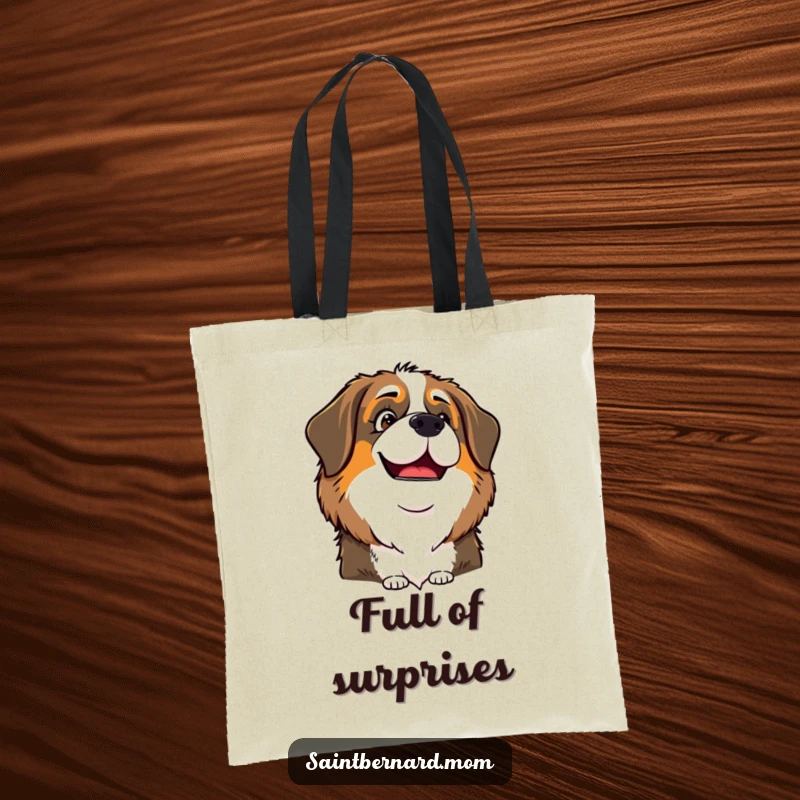 Funny Saint Bernard Lady Tote Bag, with a playful and knowing glint in her eye, a stylish and humorous accessory.