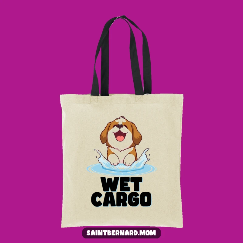 Funny Saint Bernard Tote Bag: Splashy Saint Bernard Pal - Great Funny Gift for Pet Owners!