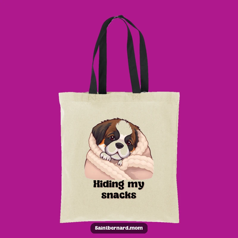 Funny Saint Bernard Puppy Blanket Carry-All Tote - Cozy Dog Lover Gift