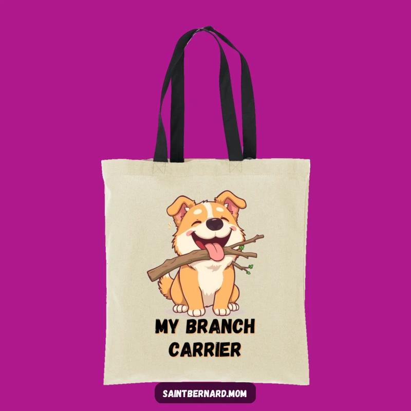 Funny Dog Branch Tote Bag: Carry Your Finds with Joyful Humor