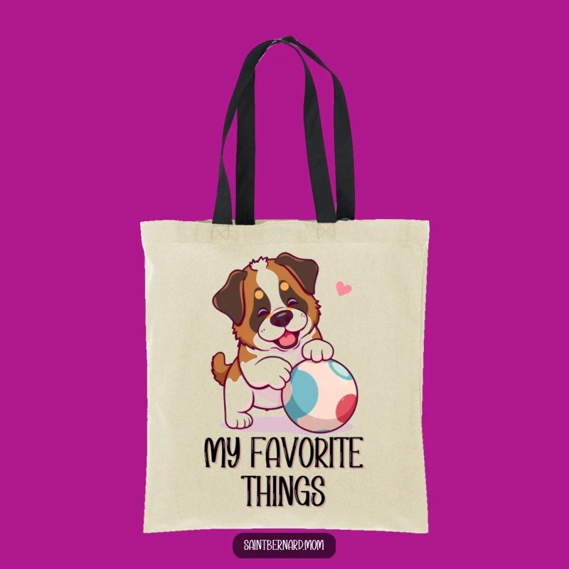 Funny Saint Bernard Lady Tote Bag: Playful Ball Carrier, Ideal Gift