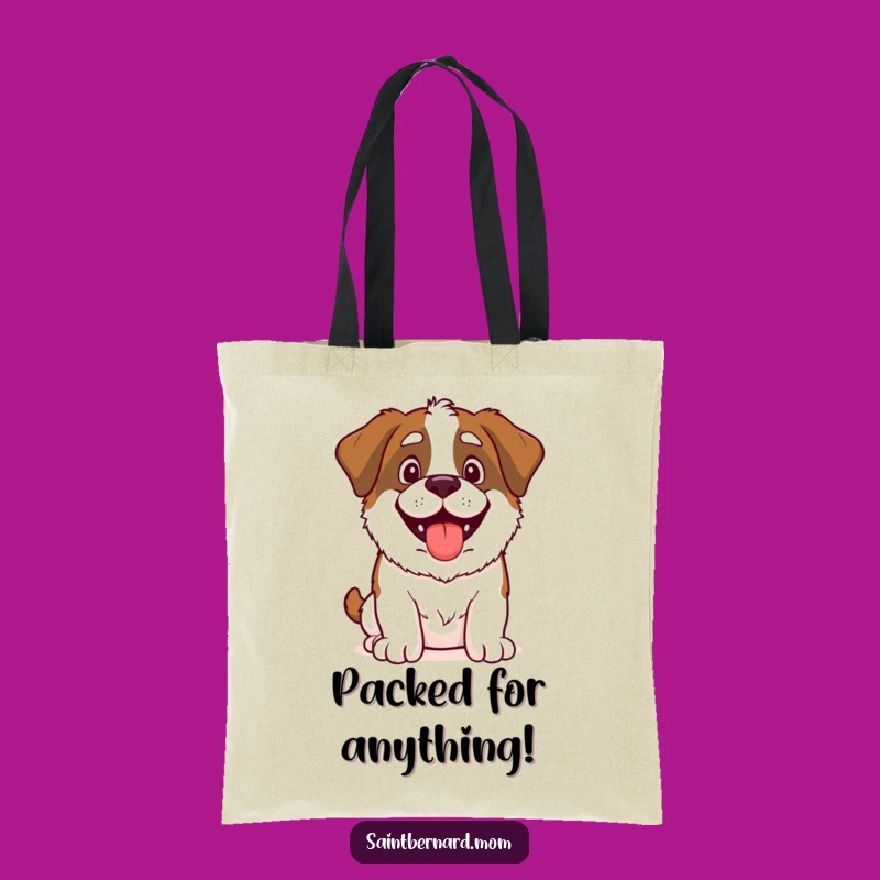 Durable Funny Saint Bernard Adventure Tote Bag: Happy Dog's Go-To Carry-All